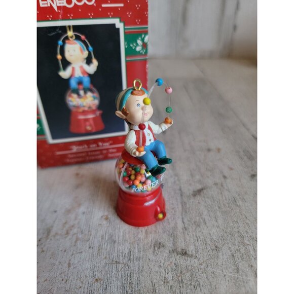 Enesco stuck on you gumball machine elf ornament Xmas vintage - Picture 2 of 6